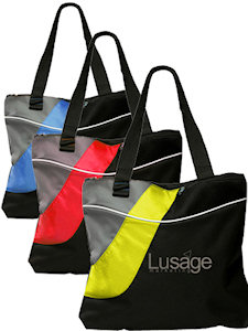 Tote Bags: Three Tone Curvy Tote Bags